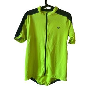 Pearl Izumi Cycling Jersey Men Sz Medium Neon High Viz Full Zip Biking Outdoor